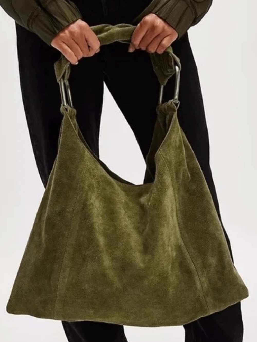 Free People Green Suede Shoulder Bag
